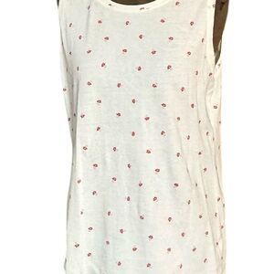 Duluth Trading Co cream and red mushroom Tee